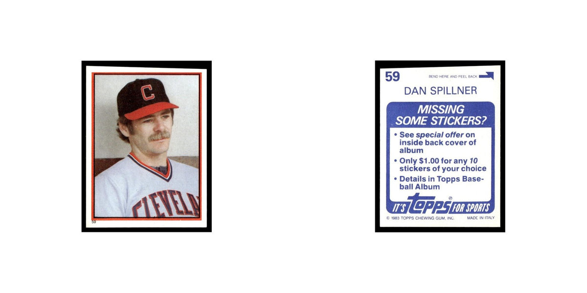 Dan Spillner 1983 Topps Stickers #59 Cleveland Indians Baseball Card NM