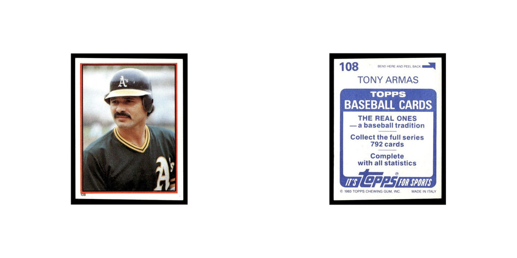 Tony Armas 1983 Topps Stickers #108 Oakland Athletics Baseball Card NM