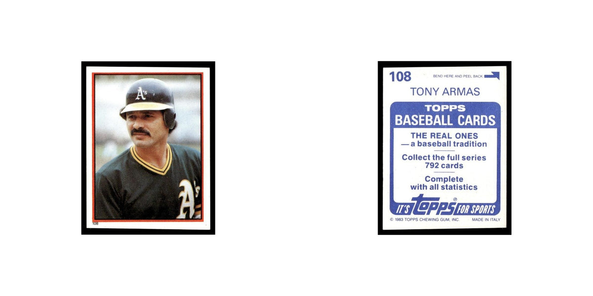 Tony Armas 1983 Topps Stickers #108 Oakland Athletics Baseball Card NM
