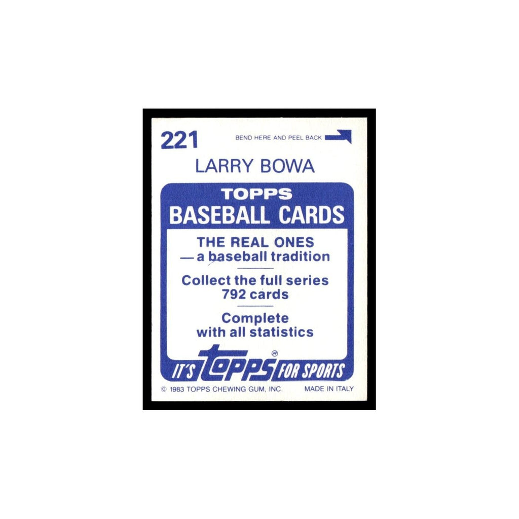 Larry Bowa 1983 Topps Stickers #221 Chicago Cubs Baseball Card NM