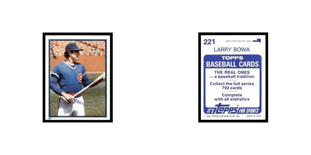 Larry Bowa 1983 Topps Stickers #221 Chicago Cubs Baseball Card NM
