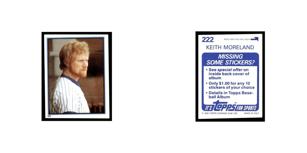 Keith Moreland 1983 Topps Stickers #222 Chicago Cubs Baseball Card NM