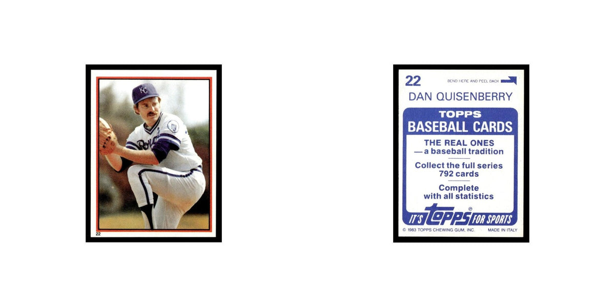 Dan Quisenberry 1983 Topps Stickers #22 Kansas City Royals Baseball Card NM