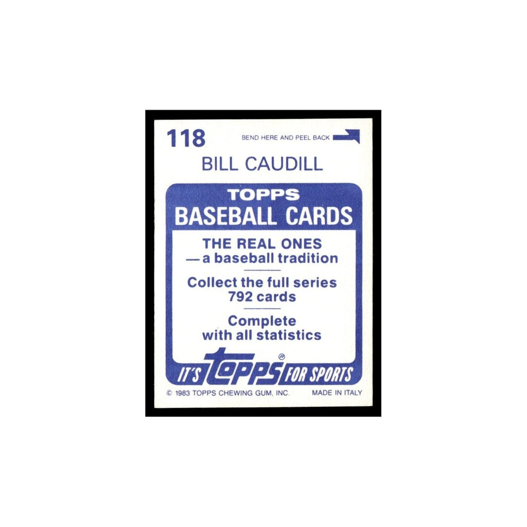 Bill Caudill 1983 Topps Stickers #118 Seattle Mariners Baseball Card NM