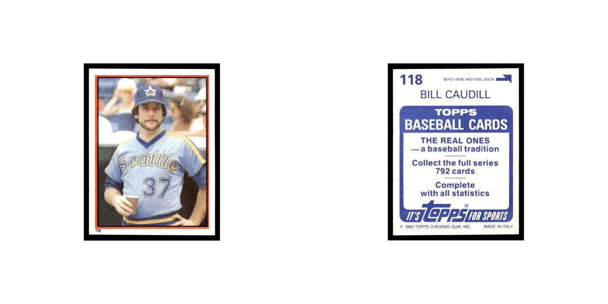 Bill Caudill 1983 Topps Stickers #118 Seattle Mariners Baseball Card NM