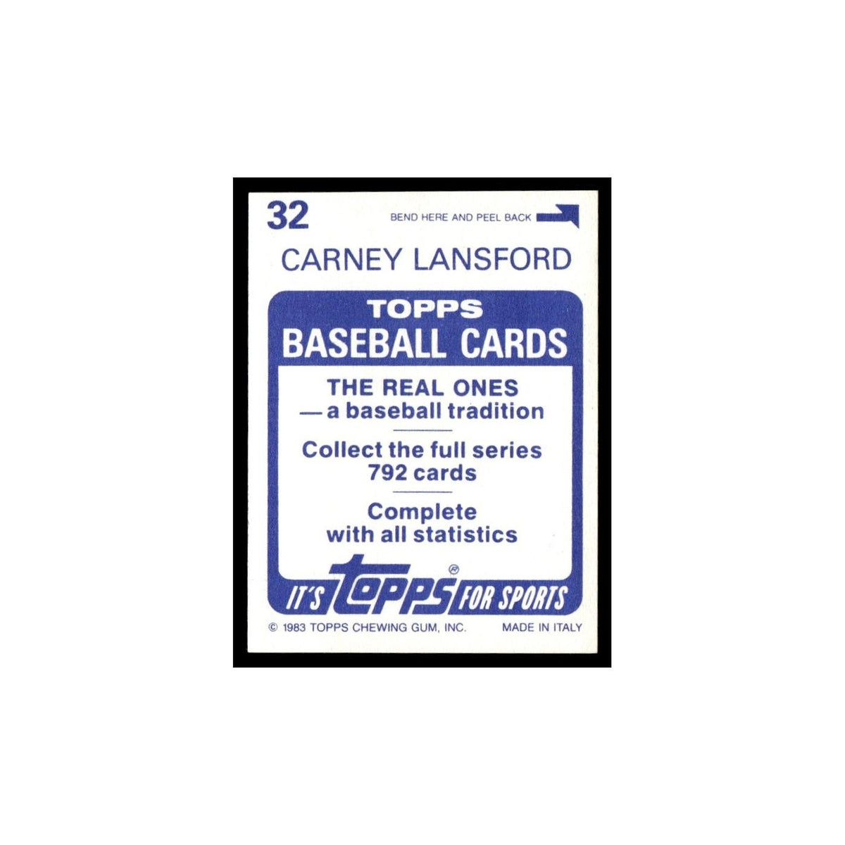 Carney Lansford 1983 Topps Stickers #32 Boston Red Sox Baseball Card NM