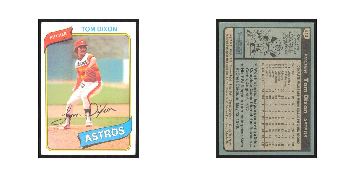 1980 Topps Tom Dixon Astros #513