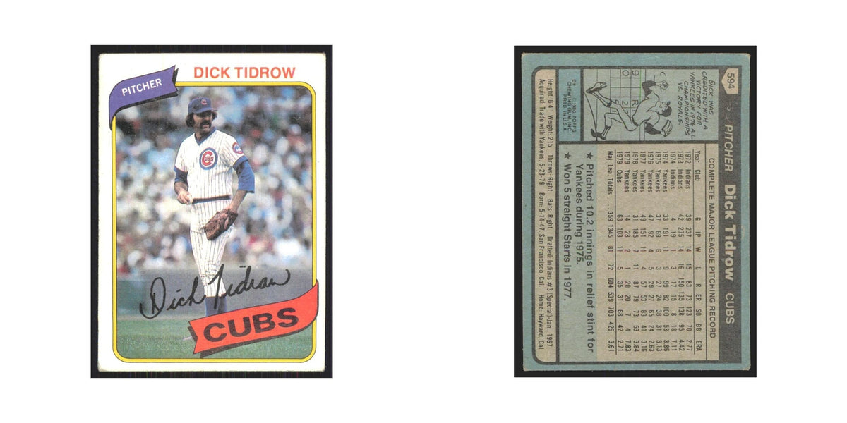 1980 Topps Dick Tidrow Cubs #594