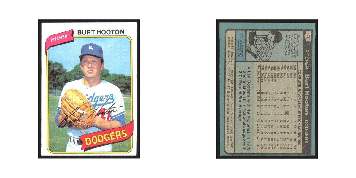 1980 Topps Burt Hooton Dodgers #170