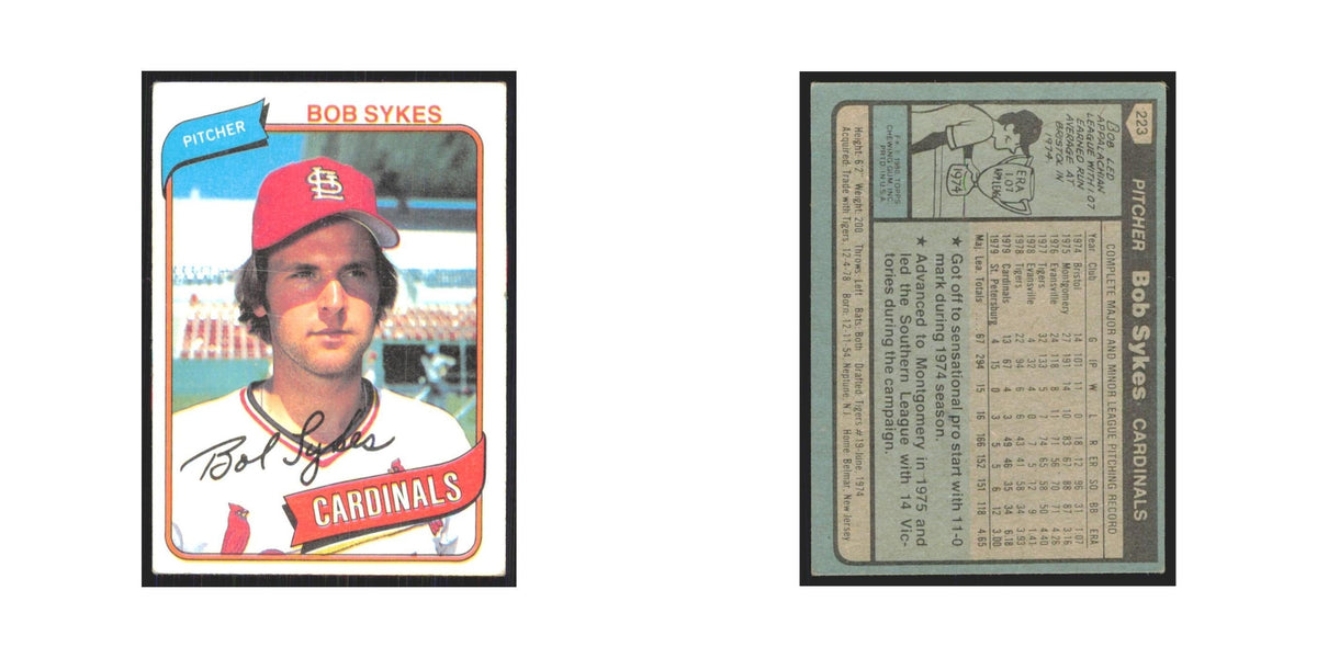 1980 Topps Bob Sykes Cardinals #223