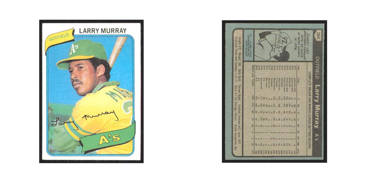 1980 Topps Larry Murray Athletics #284