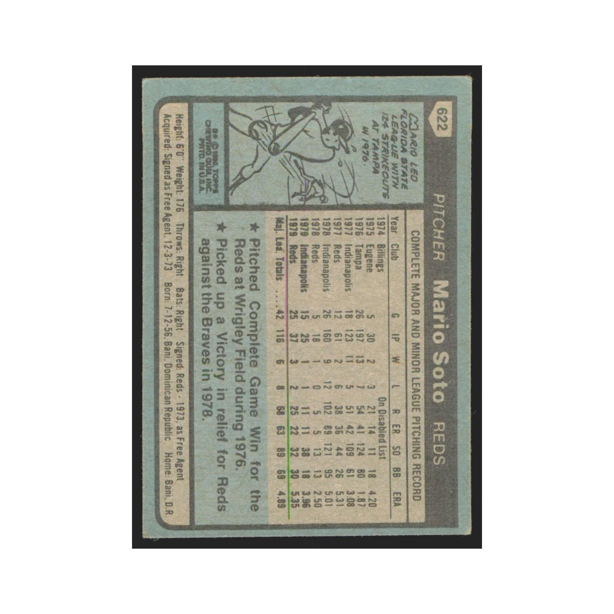 1980 Topps Mario Soto Reds #622