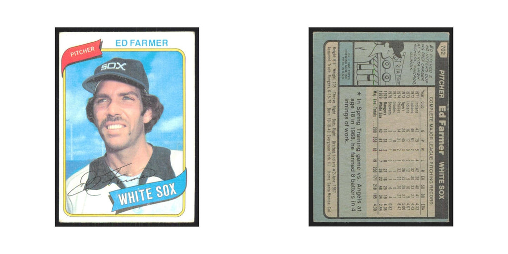 1980 Topps Ed Farmer White Sox #702