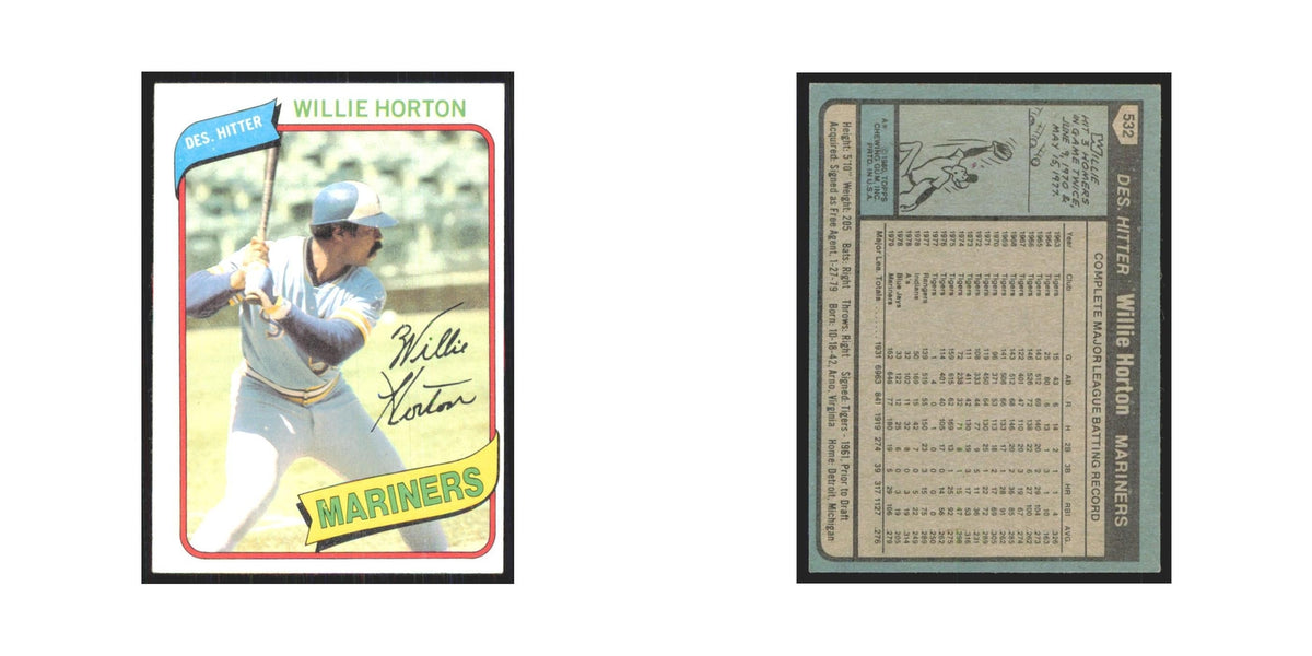 1980 Topps Willie Horton Mariners #532
