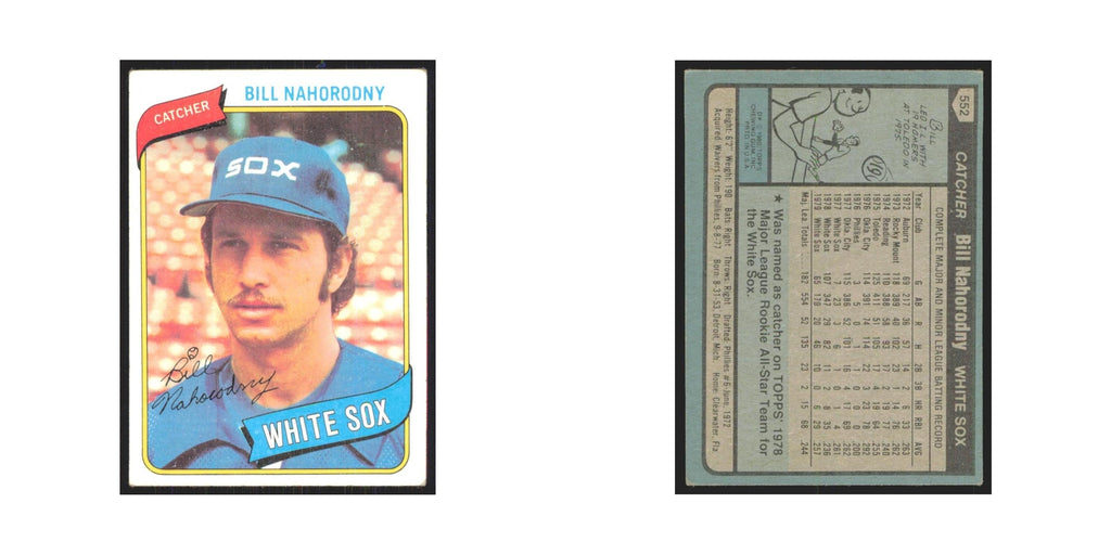 1980 Topps Bill Mahorodny White Sox #552