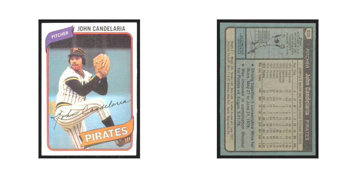 1980 Topps John Candelaria Pirates #635