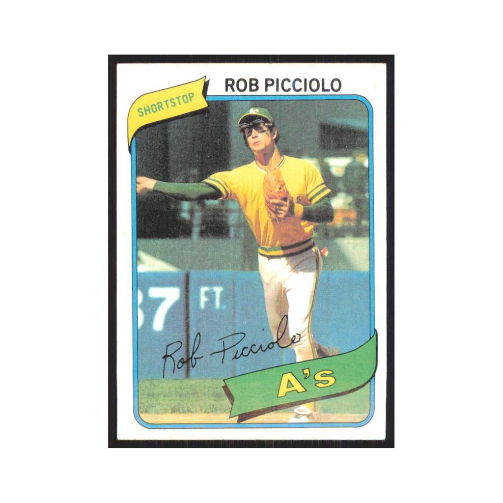 1980 Topps rob Picciolo Athletics #158