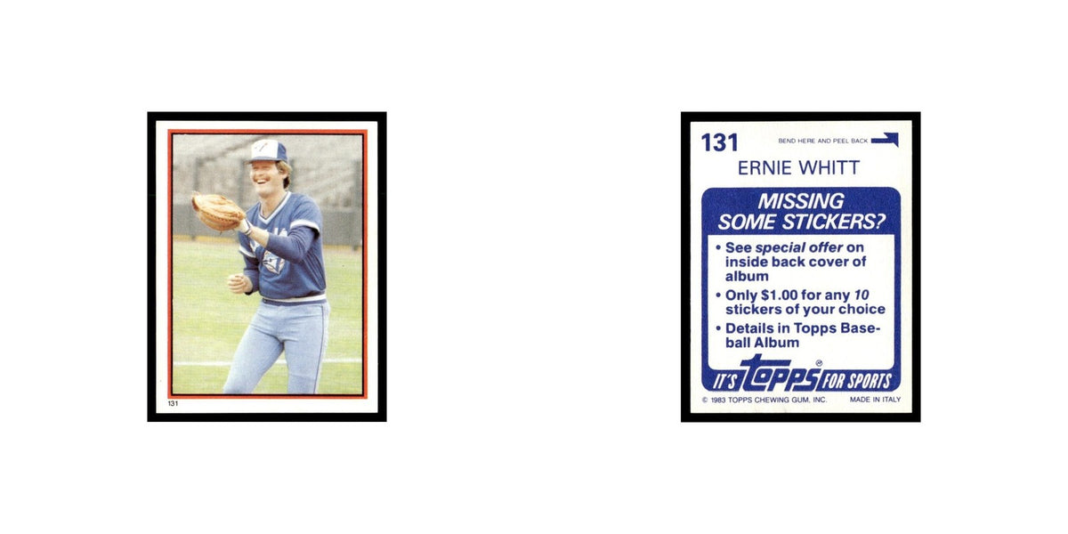 Ernie Whitt 1983 Topps Stickers #131 Toronto Blue Jays Baseball Card NM