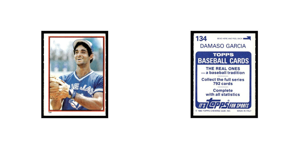 Damaso Garcia 1983 Topps Stickers #134 Toronto Blue Jays Baseball Card NM