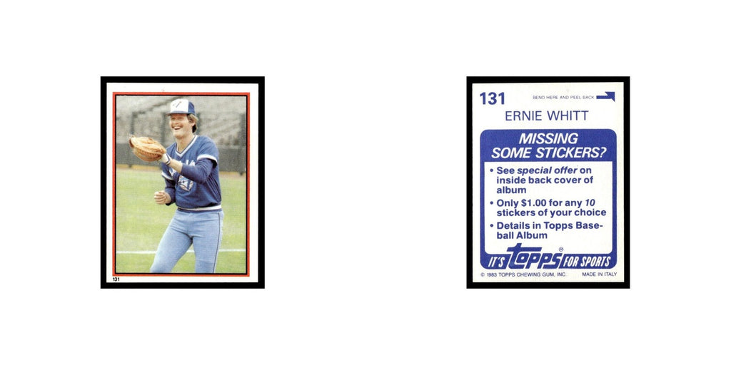 Ernie Whitt 1983 Topps Stickers #131 Toronto Blue Jays Baseball Card NM