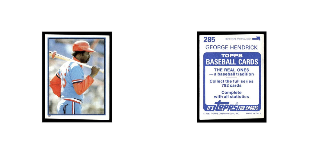 George Hendrick 1983 Topps Stickers #285 St. Louis Cardinals Baseball Card NM