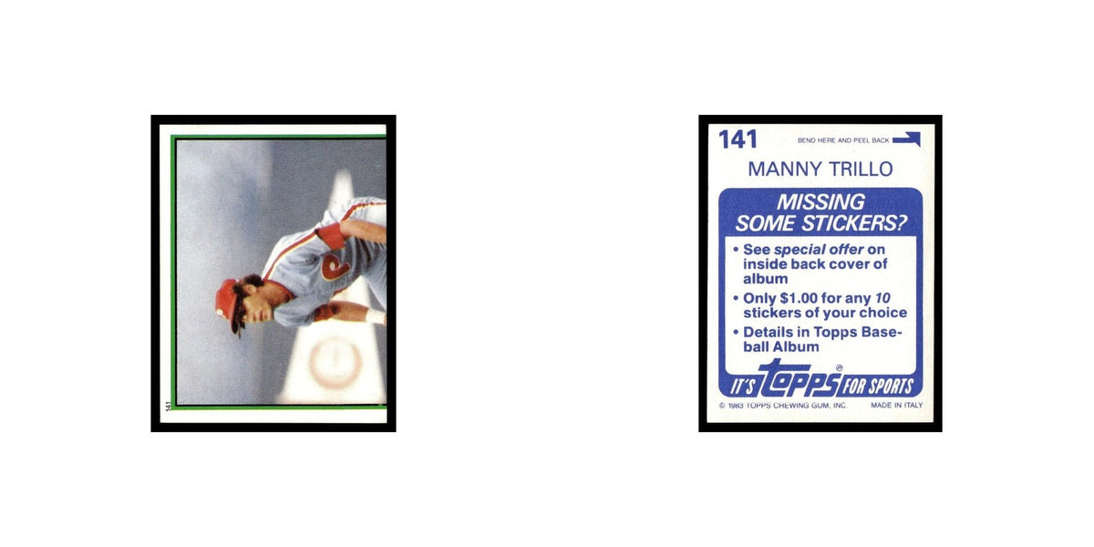 Manny Trillo 1983 Topps Stickers #141 Philadelphia Phillies Baseball Card NM