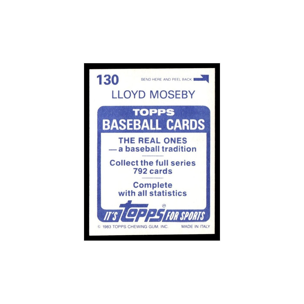 Lloyd Moseby 1983 Topps Stickers #130 Toronto Blue Jays Baseball Card NM