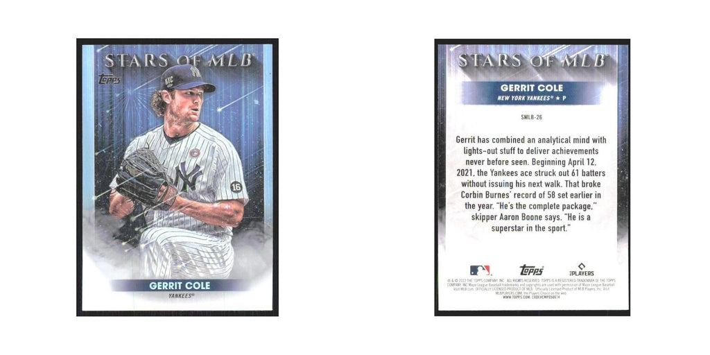 2022 Topps Gerrit Cole Yankees #SMLB-26