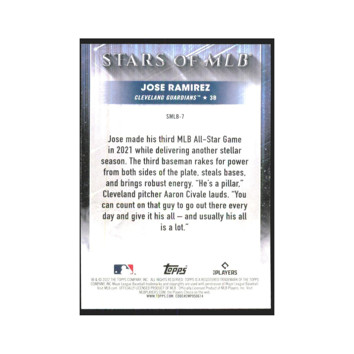 2022 Topps Jose Ramirez Guardians #SMLB-7