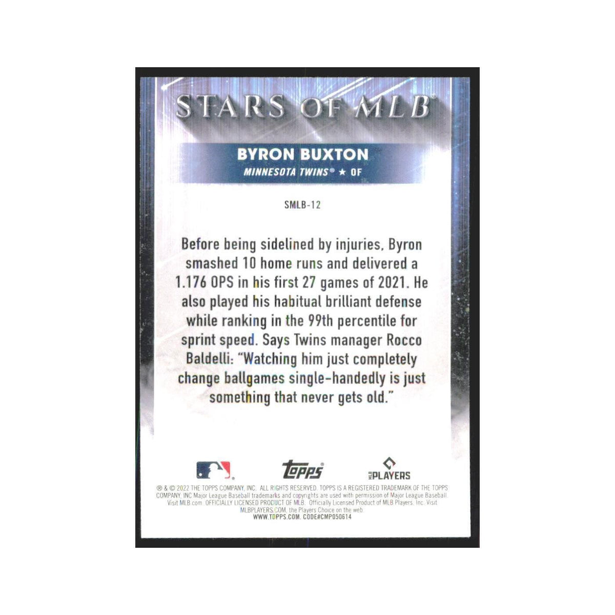 2022 Topps Byron Buxton Twins #SMLB-12