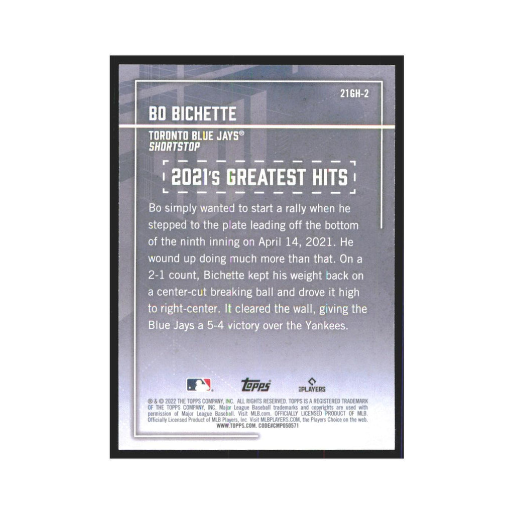 2022 Topps Bo Bichette Blue Jays #21GH-2