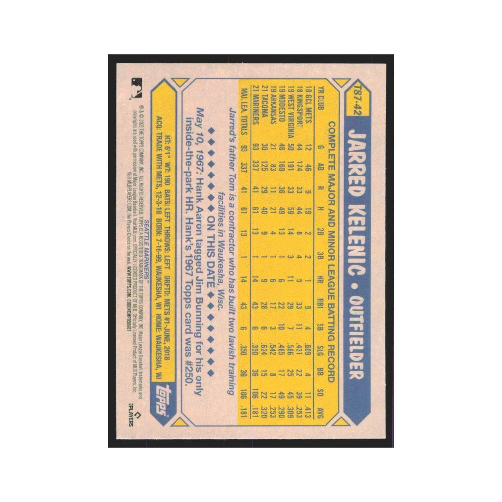 2022 Topps Jarred Kelenic Mariners #T87-42