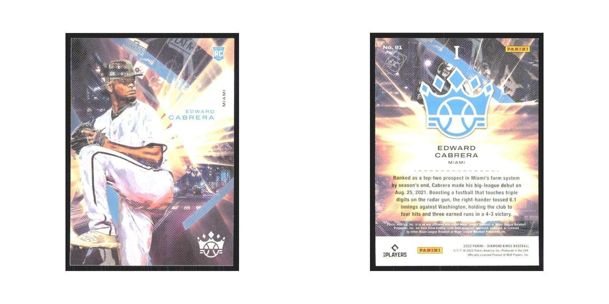 2022 Panini Diamond Kings Edward Cabrera RC Marlins #91