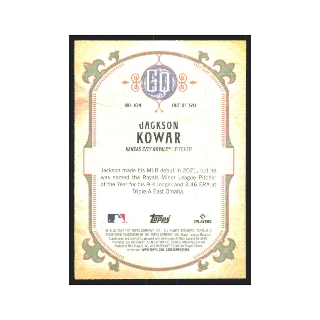 2022 Gypsy Queen Jackson Kowar RC Royals #104