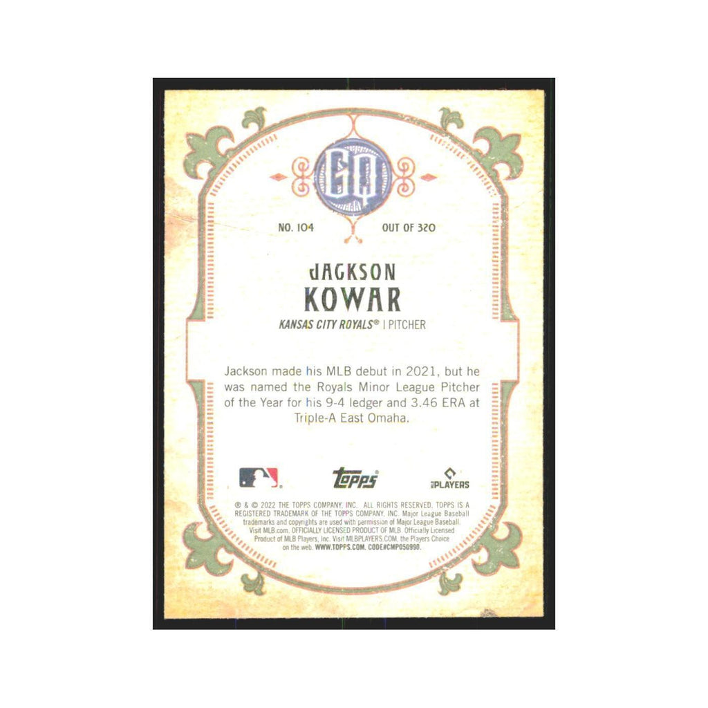 2022 Gypsy Queen Jackson Kowar RC Royals #104