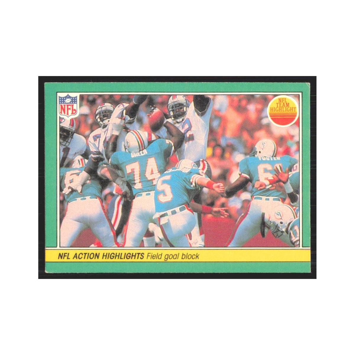 1984 Fleer Field goal block NFL Action Highlights #78.0