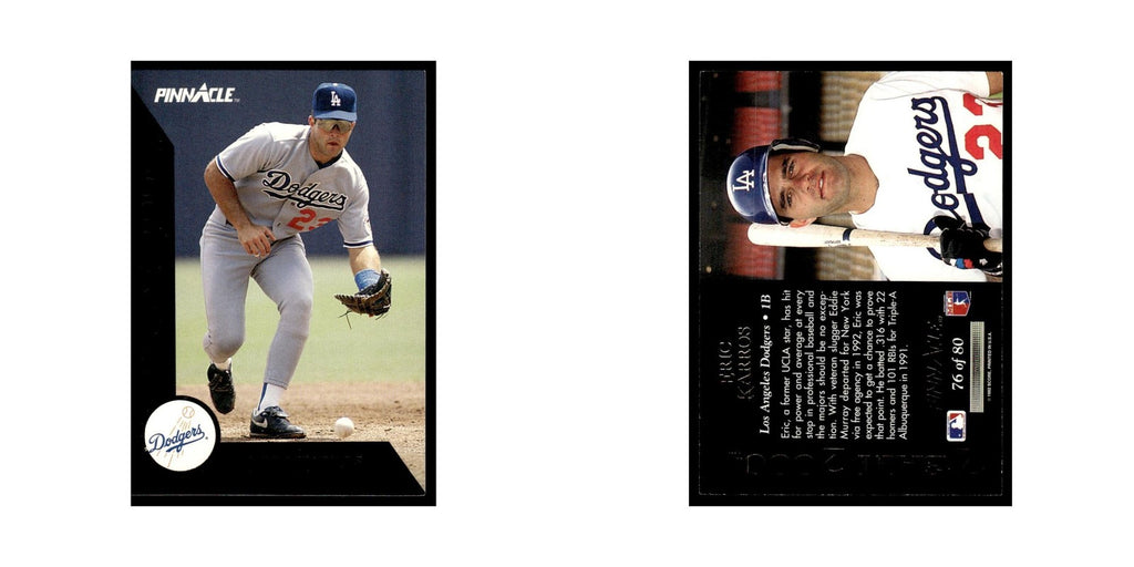 Eric Karros 1992 Pinnacle Team 2000 #76 Los Angeles Dodgers Baseball Card NM