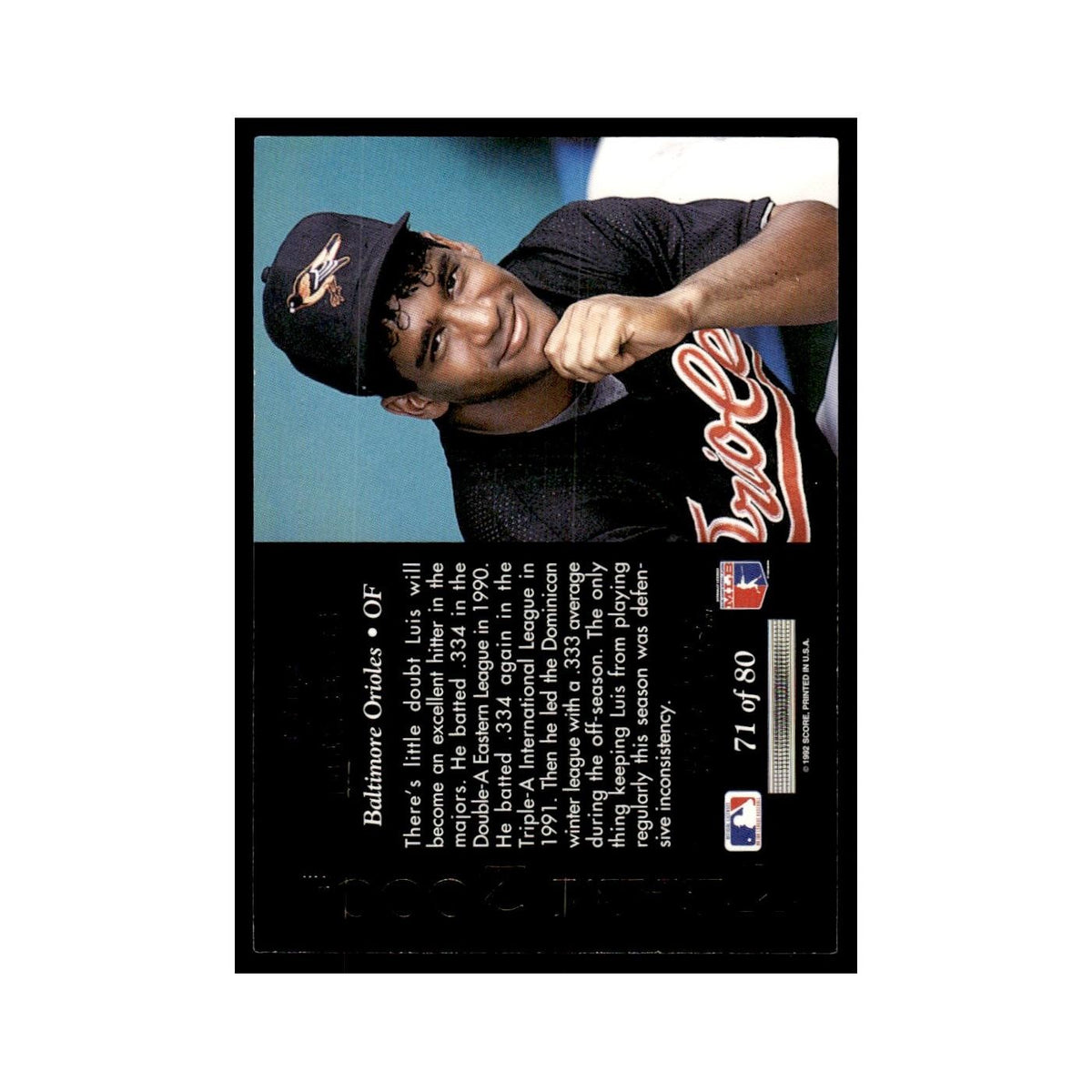Luis Mercedes 1992 Pinnacle Team 2000 #71 Baltimore Orioles Baseball Card NM