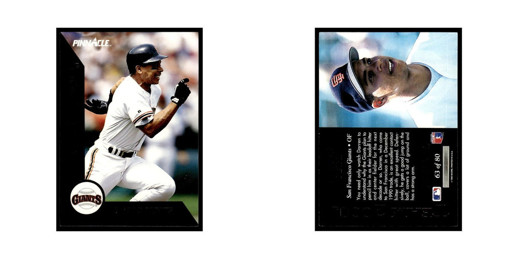 Darren Lewis 1992 Pinnacle Team 2000 #63 San Francisco Giants Baseball Card NM