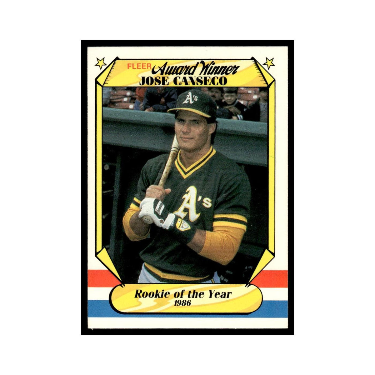 Jose Canseco 1987 Fleer Award Winners #6 Oakland Athletics Baseball Card NM