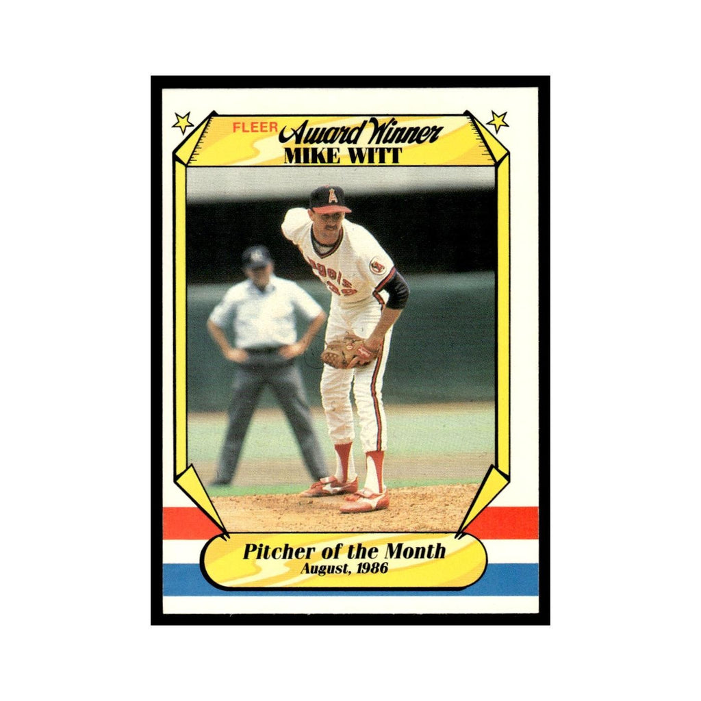 Mike Witt 1987 Fleer Award Winners #43 California Angels Baseball Card NM