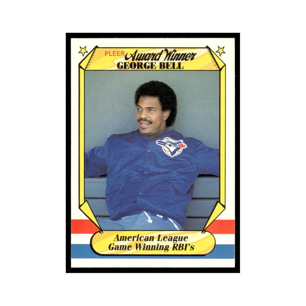George Bell 1987 Fleer Award Winners #2 Toronto Blue Jays Baseball Card NM