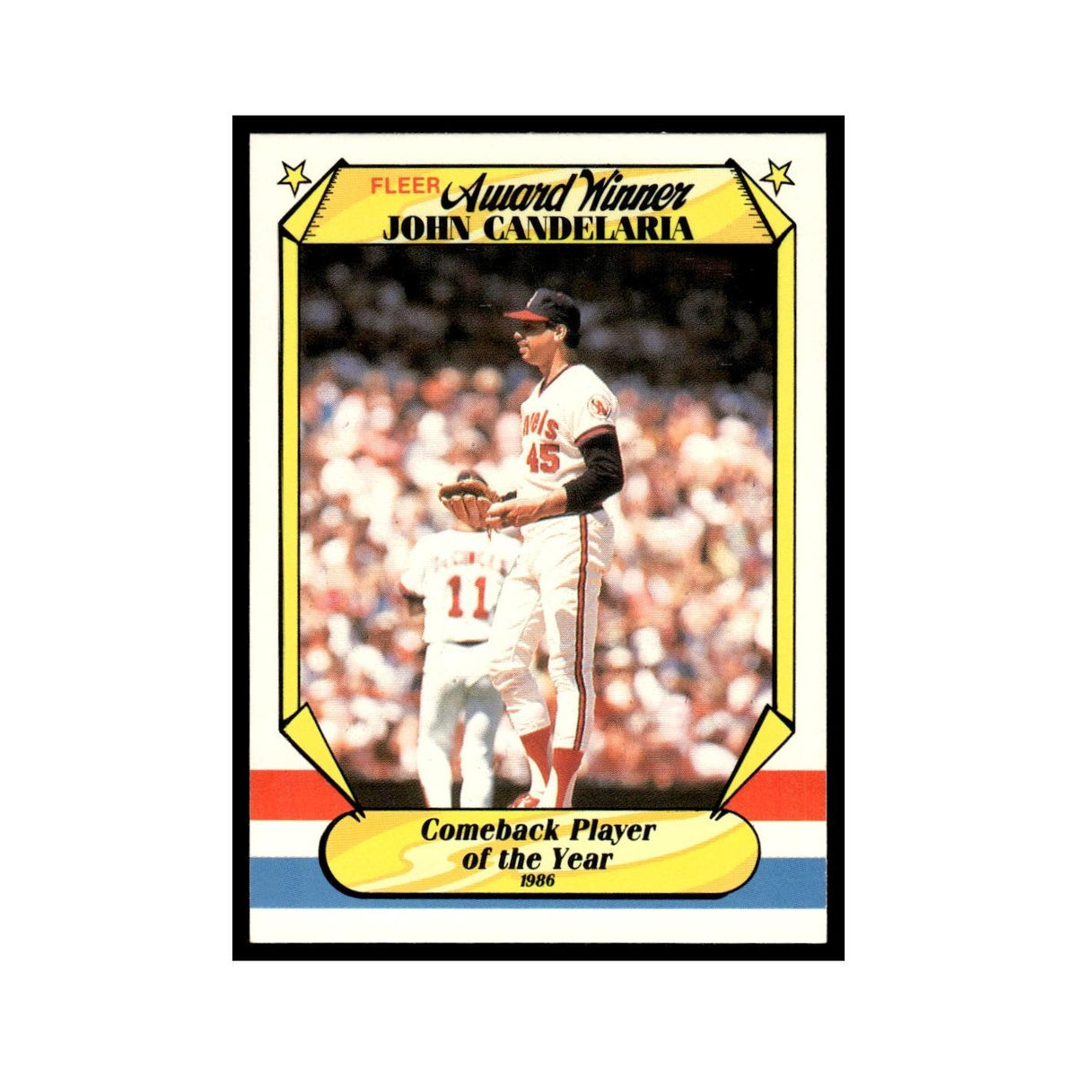 John Candelaria 1987 Fleer Award Winners #5 California Angels Baseball Card NM