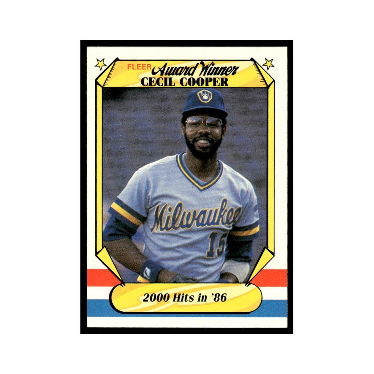 Cecil Cooper 1987 Fleer Award Winners #10 Milwaukee Brewers Baseball Card NM
