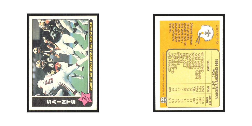 1985 Fleer Going Up the Middle under a Full Head of Steam (Offense) Saints #52