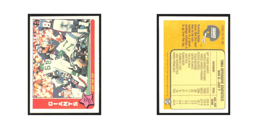 1985 Fleer Over the Top (Offense) Giants #55