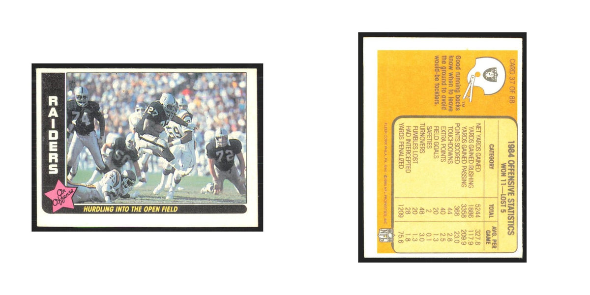 1985 Fleer Hurdling into the Open Field (Offense) Los Angeles Raiders #37