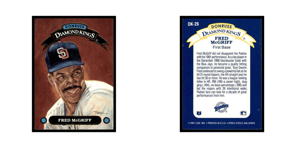 Fred McGriff 1992 Donruss Diamond Kings #DK-26 San Diego Padres Baseball Card NM