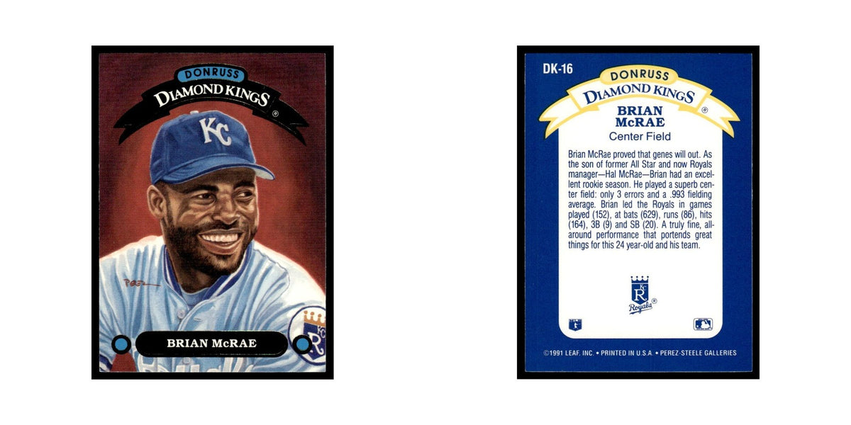 Brian McRae 1992 Donruss Diamond Kings #DK-16 Kansas City Royals NM
