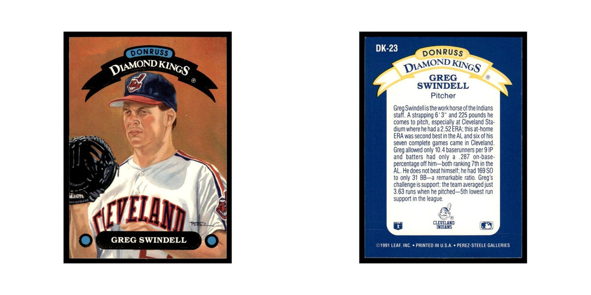 Greg Swindell 1992 Donruss Diamond Kings #DK-23 Cleveland Indians NM